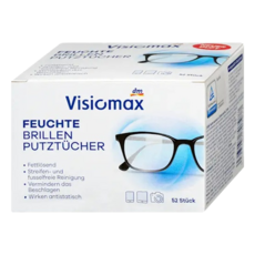 Visionmax 眼鏡清潔濕巾 52片裝, 1個, 52片, 2g