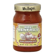 Mrs. Renfro's 멕시코 소스 미세스 렌프로 살사 망고 하바네로 중간 매운맛 16온스, 1개