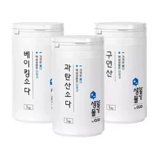 크리오 생활물가 구연산 다목적 세정제 1kg + 베이킹소다 1kg + 과탄산소다 세탁표백 1kg