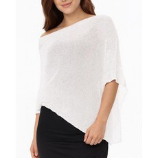 BaON 온my여성용시어판초탑크로셰니트메시경량쉬러그숄보헤미안비대칭판초포멀이브닝드레스용미국 알파 원사이즈 레귤러 레귤러 화이트134797