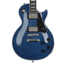 藍色虎紋楓木 Les Paul 電吉他，高品質拾音器，舒適手感，音準穩定, 藍, 1個, Epiphone Custom VPB
