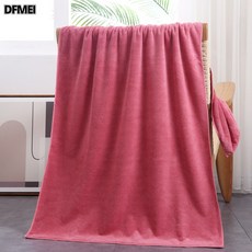 DFMEI 섬유 코랄 두꺼운 목욕 타월 흡수 속건 털 빠짐 없는 비치 타월 70*140 미용 타월, 새빨갛다, 1개