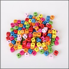사각 나무숫자구슬<br>(1cm-100개)