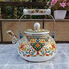 북유럽 감성 캠핑 주전자 법랑 카페 빈티지, 1개, 1L, 2.5l 뉴 컬러 1번