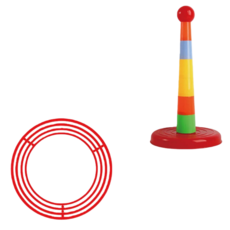 兒童彩虹套圈圈 懷舊夜市遊戲 戶外競技玩具 12圈, 1個, 彩虹套圈圈, 彩色