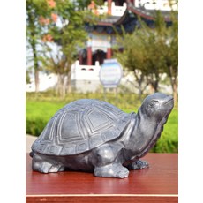 돌거북 조각상 무병장수 재물운 풍수 인테리어 개업선물 석상 재물 연못 석재, 길이10cm 너비6cm 높이5cm 청석거북