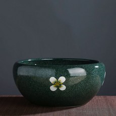 넓은 대형 수경 화분 세라믹 항아리 모양 블랙, 빙매 중형 지름32cm