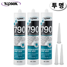 탑씰 790 렉산 외장용 투명 실리콘 실란트 270ml 노즐포함, 3개