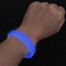 야광 팔찌 밴드형 블루 led 형광 클럽 파티 축제 용품 행사 응원 운동회 단체 용품 소품 장기자랑, 단품
