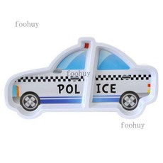 萌琪推薦 卡通餐盤 兒童餐盤 餐具 日系卡通汽車分格餐盤 消防車 救護車 警車 校車 兒童, 1個