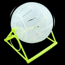 햄스터 챗바퀴스탠드 소동물 운동기구 친칠라 10cm, 1개, 투명, 형광초록