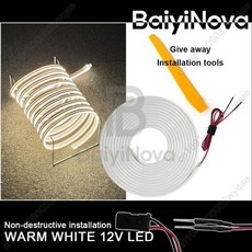 차량 트렁크 라이트 자동차 실내 분위기 플러그 앤 플레이, 2. Warm white, A. 200cm