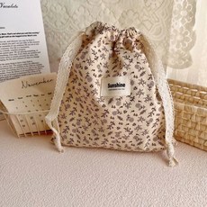 에코백 자수에코백 인쇄 꽃 엄마 가방 기저귀 가방 코튼 끈 포켓 유모차 운반 팩 여행 야외 보관