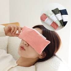 콤마앤 국산 오가닉 눈찜질팩 온열 눈찜질 안대 양면 팥주머니 네이비컬러, 1개