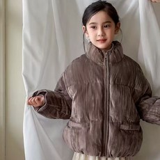 하와즈 아동 벨벳 텍스처 따뜻한 남여공용 솜패딩