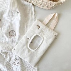 물티슈 케이스 디스펜서 천 파우치 패브릭 커버 보관함 휴대용 차량용 휴지 누빔 심플, 1개, 달