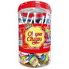 츄파춥스 레드 대용량 캔디 통 수입 막대 사탕 아이 간식, 270g, 5개