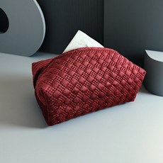 레더 인테리어 휴지 케이스 가죽 미드센추리 곽티슈 커버 차량용 가죽 티슈 커버, 14_폼페이레드(18×10×6cm)