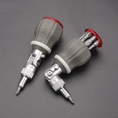 COVERONE 다기능 각도 조절 주먹 라쳇 드라이버 십자 일자 육각 8종 비트 포함, 1개