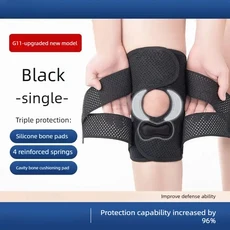 압박 무릎 보호대 조절 가능한 랩 사이드 스태빌라이저 오픈 파텔라 통기성 메쉬 러닝 체육관 운동 하이킹, 02 Black-1pc, 01 L(60-80KG)