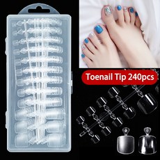 초박형 인조발톱 페디팁 240pcs, 1개, 투명, 투명