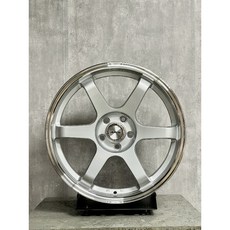 土城輪胎王 台製 18吋鋁圈 類 TE37 5/100 5/108 5/112 5/114.3 5/120 六爪, 1個, 銀色底亮唇