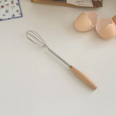 미니 계란 버터 우유 크림 베이킹 거품기, 1개, 우드