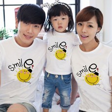 艾咪E鋪 Smile太陽 親子裝T恤 純棉短袖 情侶班服