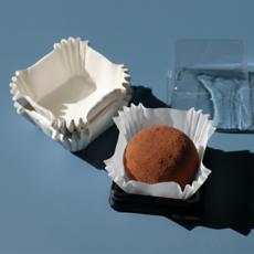 (진공포장) 두쫀쿠 사각 머핀컵 45mm 화이트 약 100매 / 유산지컵, 1개