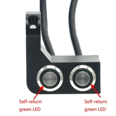 LMoDri 알루미늄 합금 오토바이 핸들 바 헤드 라이트 스위치 범용 방수 12V 안개 미러 마운트, 03 Green