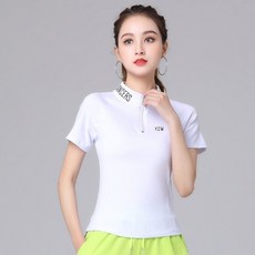 楊麗萍廣場舞服裝 曳步舞舞蹈服, 白色短袖上衣,3XL