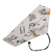 餐具收納綁繩收納袋 - 三角便攜餐具袋 刀叉湯匙筷子環保吸管收納袋 餐袋 婚禮小物, 1個, 橫開綁繩款, 浪漫