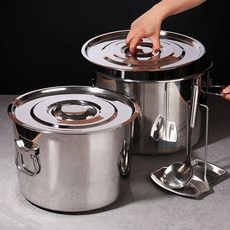 [강화 스텐 소도와] 대용량 낮은 냄비 업소용 대형 사골 육수통 (급식 국통 육수 들통), 1개, 20리터, 36cm