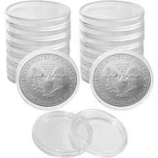 30개 은화 동전 케이스 40.6mm 원형 캡슐 수집가용 미국 독수리 달러에 적합 3034721, 30