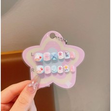 Q貝比 兒童指甲貼 穿戴甲片, 五星草莓兔, 1個