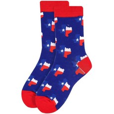 Forest & Twelfth 여성용 크루 컷 양말 Miscallaneous Fun 테마 독특한 그래픽 양말 프리 사이즈 자폐증, 텍사스