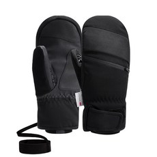 客製化滑雪手套 男女款 加絨加厚 防風 單雙板 刻滑 保暖 觸屏 內五指 冬季適用, 3M黑白悶子【黑色】高端,M, 1個