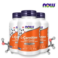 나우푸드 L-카르니틴 퓨어 파우더 비건, 85g, 3개