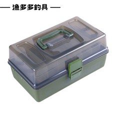 漁多多釣具 工具盒 釣魚工具箱 釣蝦箱 漁具收納箱 零件收納箱, 1個, 綠色