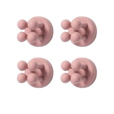 칫솔 홀더 욕실용 실리콘 샤워용 면도기 벽걸이 4개 흰색, 4pcs-pink