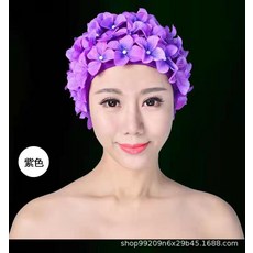 手工縫花立體花朵泳帽批發縫製花瓣時尚女舒適加大碼成人可愛, 1個, 如圖