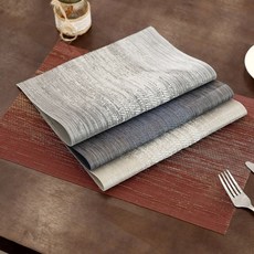 4개 레스토랑 테이블 매트 고급 식탁 매트 고급 식탁 깔개, 그레이 4p, 1개