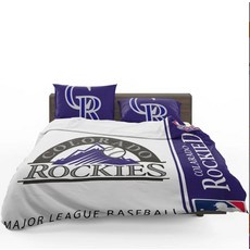 MLB 콜로라도 로키스 이불 배게 커버 세트 - 싱글 더블 사이즈 Colorado Rockies, 포함