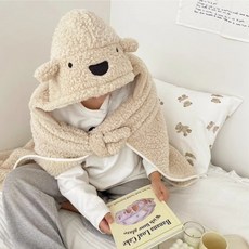 입는 히트템 후드 곰돌이 담요 3color 후드담요 귀여