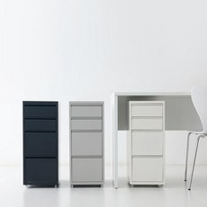 이동식 책상서랍장 사무실 데스크 철제서랍장 4단, 라이트그레이