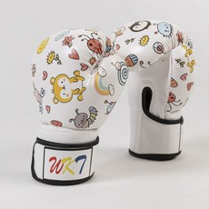 WR7 兒童拳擊手套 適合 3-15 歲孩童 護腕設計 透氣款搏擊訓練手套, 1套, 白色