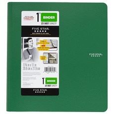 Five Star 2.5cm(1인치) 3링 바인더 플라스틱 그린 (38898)109087, Five Star 2.5cm(1인치) 3링 바인더, 플