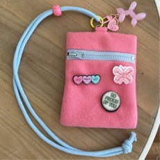 여학생 귀여운장식 지퍼 목걸이 카드지갑 포인트카드 어린이지갑