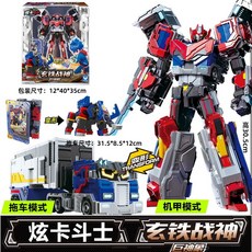 台灣熱賣 正版炫卡斗士猛獸能量急救衛士破冰熊汽車變形救護車機甲玩具, 【玄鐵戰神+巨神象】2種形態  卡牌可變, 1個