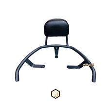 NHRC 機車後靠背 適用 SUI 後靠坐墊 後扶手, 1個, 電鍍支架配棕色靠墊